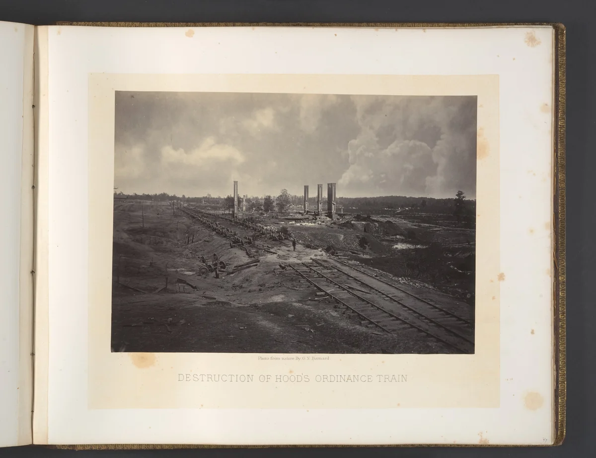 Destruction of Hood's Ordinance Train by George N. Barnard, photograph, 1860-1869