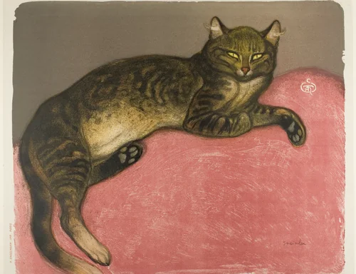 Winter: Cat on a Cushion by Théophile Alexandre Steinlen, print, 1909