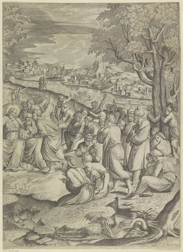De Wonderbare Spijziging (rechterdeel) by Unknown, print, 1535-1601
