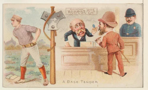 A Base Tender, from the Talk of the Diamond set (N135) issued by Duke Sons & Co., a branch of the American Tobacco Company by W. Duke, Sons & Co., print, 1888
