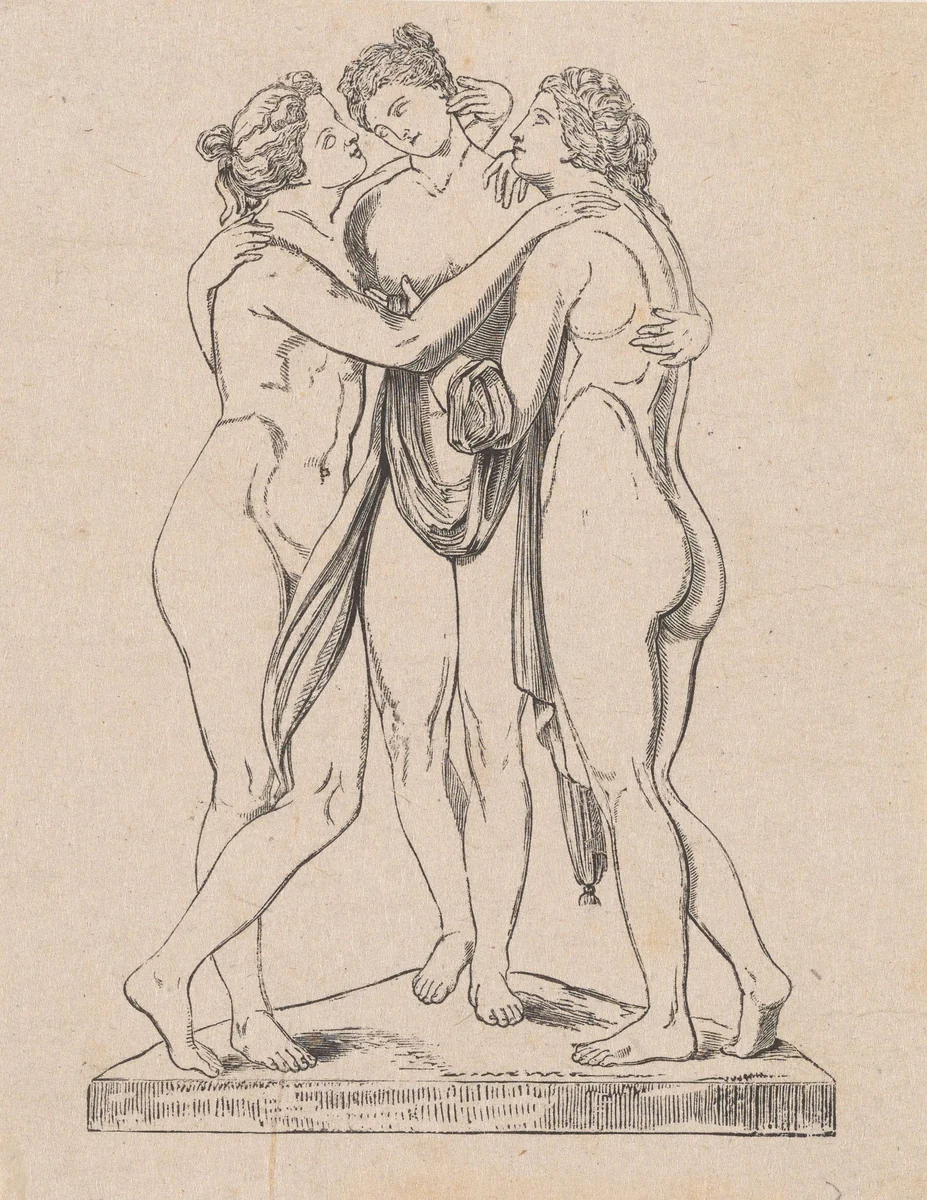 Drie Gratiën by Isaac Weissenbruch, print, 1836-1912