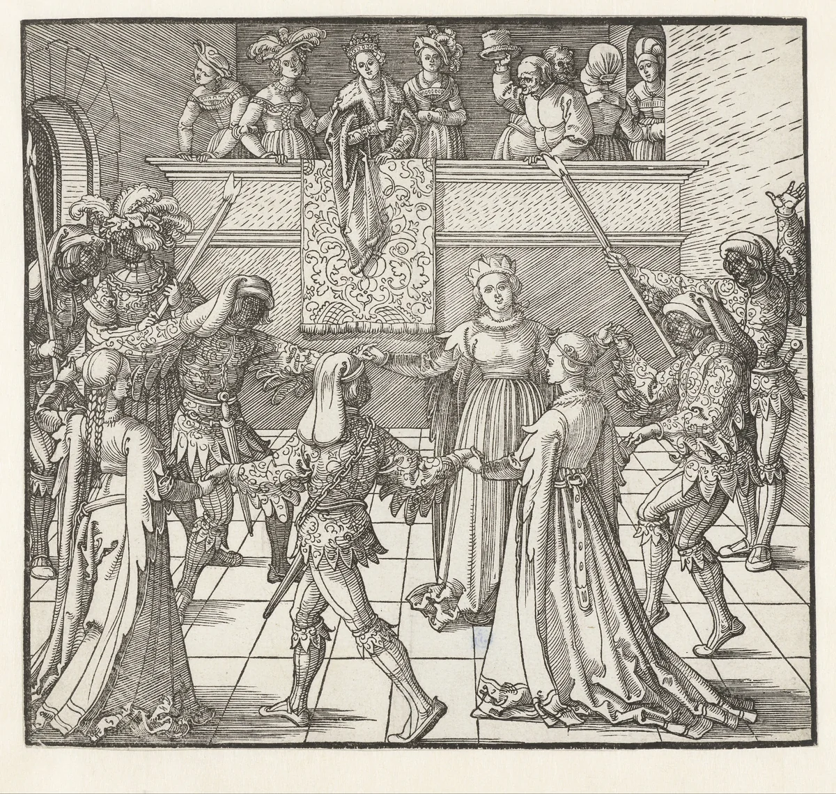 Fakkeldans by Albrecht Dürer, print, 1517-1518