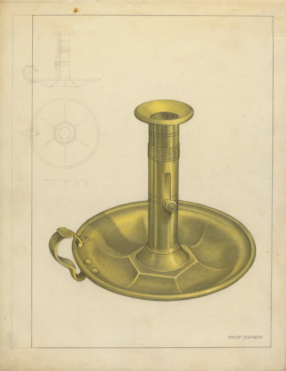 Candlestick by Philip Johnson, index of american design, 1939