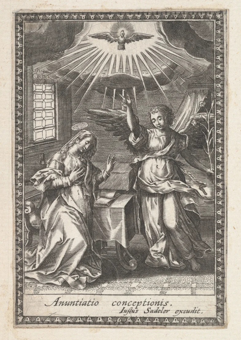 The Annunciation by anonymous, print, 1590-1625