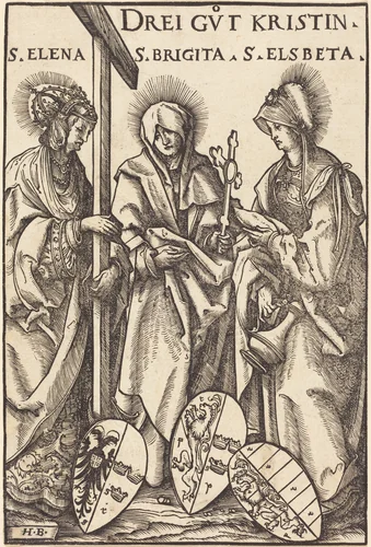 Saint Helena, Saint Brigitta and Saint Elizabeth by Hans Burgkmair, print, 1516