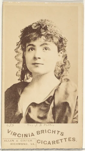 Card 475, Mrs. J.B. Potter, from the Actors and Actresses series (N45, Type 1) for Virginia Brights Cigarettes by Allen & Ginter, photograph, 1885-1891