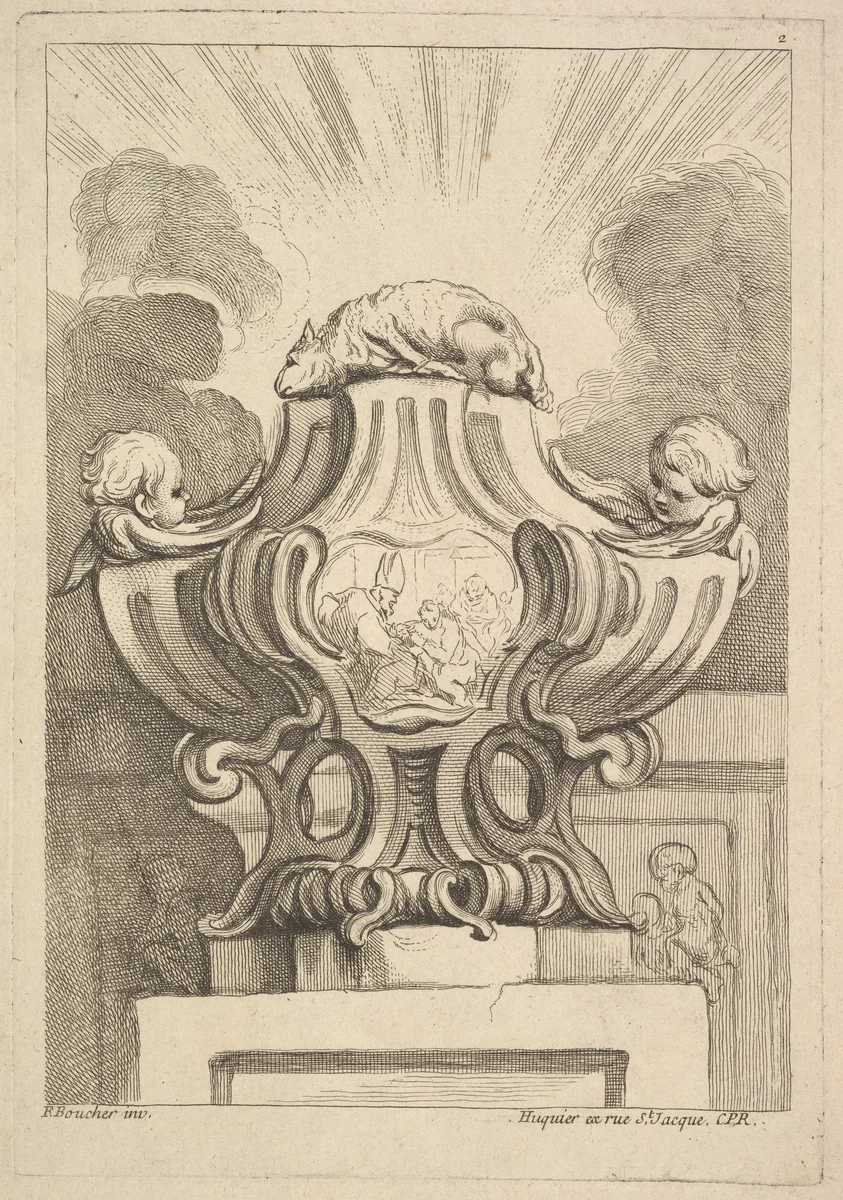 Design for an Urn by Gabriel Huquier, print, 1725-1772