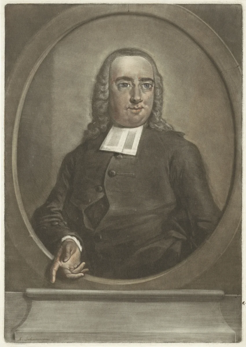 Portret van de predikant Willem Lodewijk Pielat by Aert Schouman, print, 1748-1792