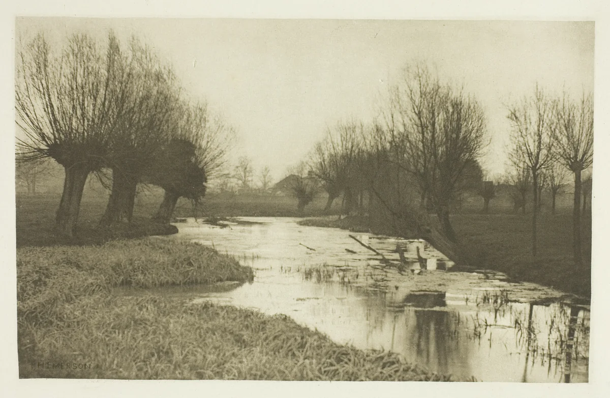 A Backwater on the Lea by Peter Henry Emerson, print, 1880-1888