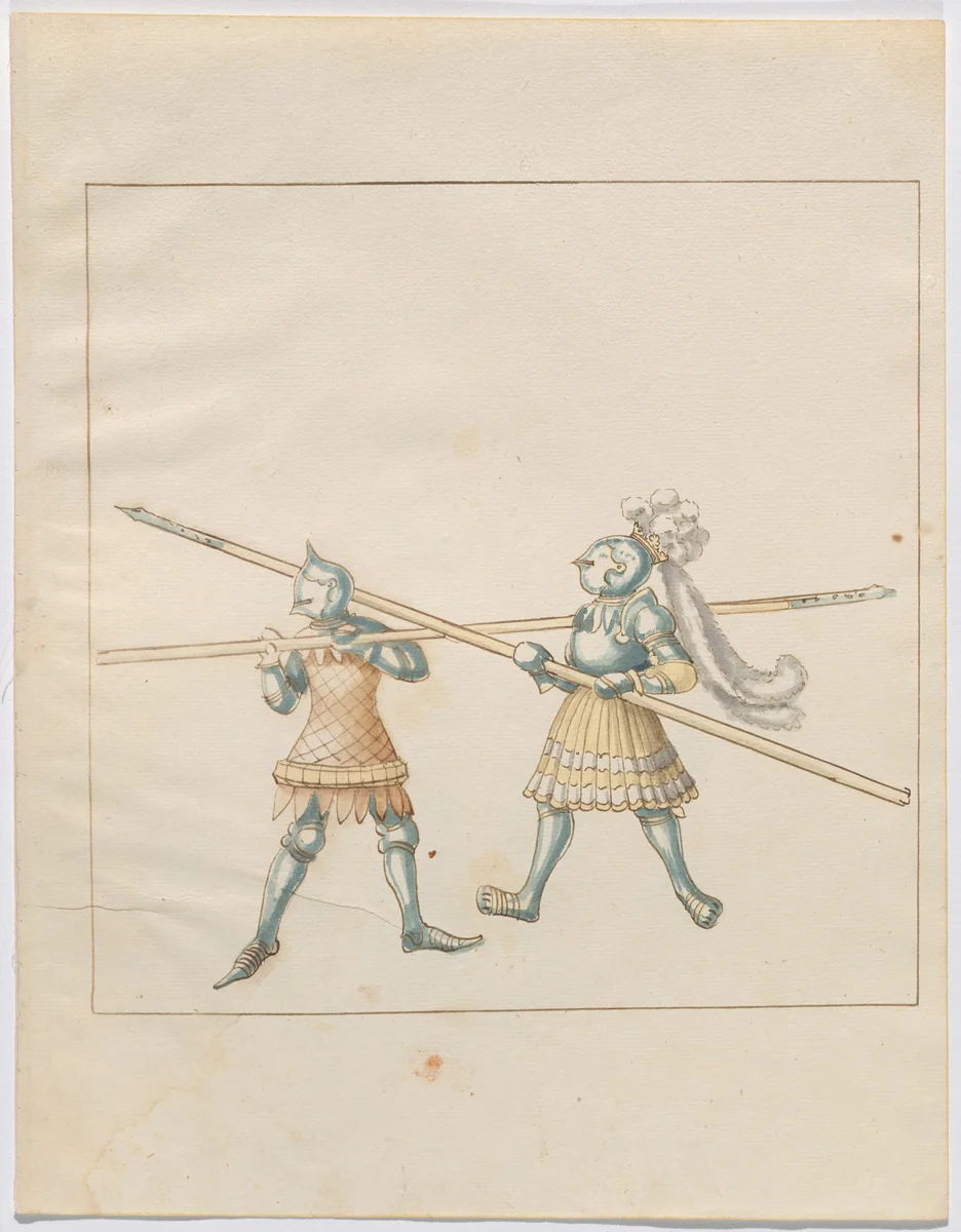 Foot Combat with Pikes by German 16th Century, drawing, 1515