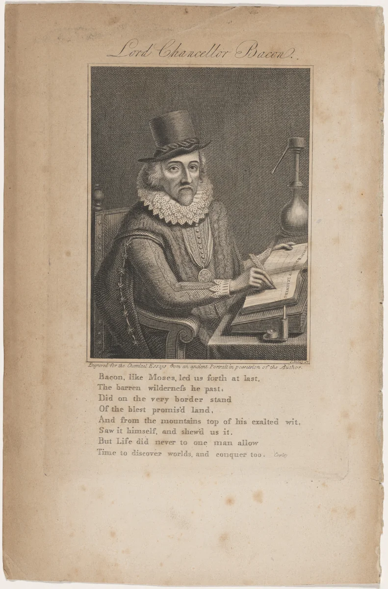 Lord Chancellor Bacon by J. Dadley, print, 1717-1857