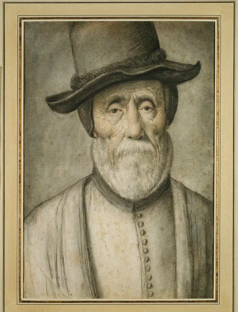 Portrait of an Old Man by Lagneau, drawing, 1585-1615