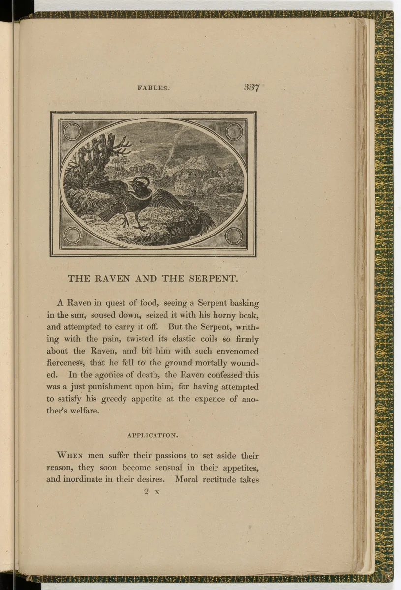 Headpiece (page 337) from The Fables of Aesop by Thomas Bewick, illustrated book, 1818