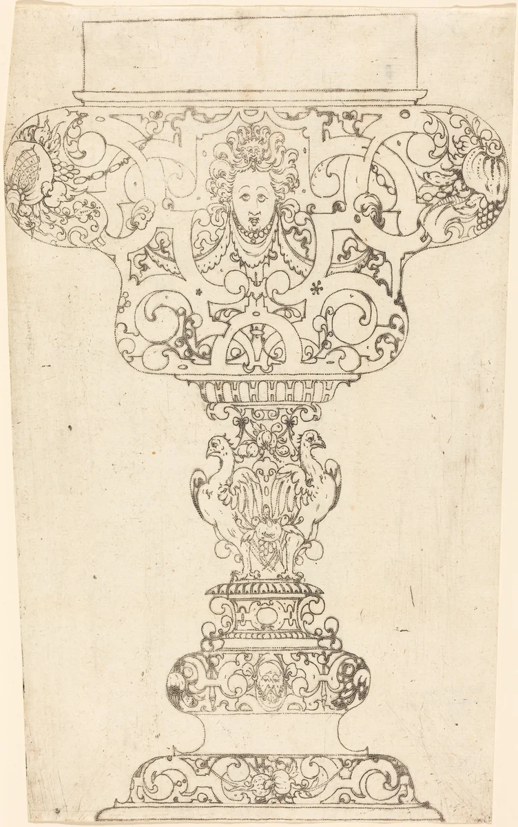 Ornament - Large Goblet by German 16th Century, print, 1500-1599