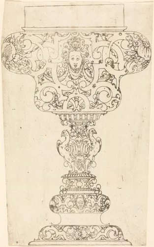 Ornament - Large Goblet by German 16th Century, print, 1500-1599