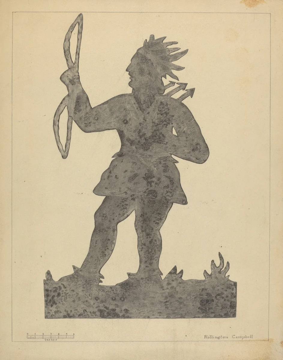Indian Weather Vane by Rollington Campbell, index of american design, 1935-1942