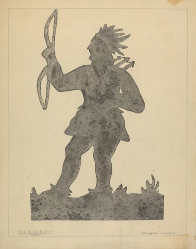 Indian Weather Vane by Rollington Campbell, index of american design, 1935-1942