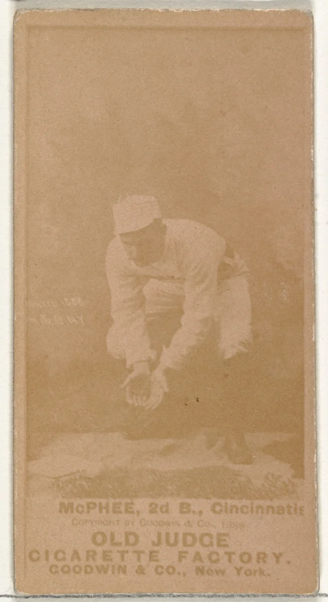 John Alexander "Bid" McPhee, 2nd Base, Cincinnati, from the Old Judge series (N172) for Old Judge Cigarettes by Goodwin & Company, photograph, 1888