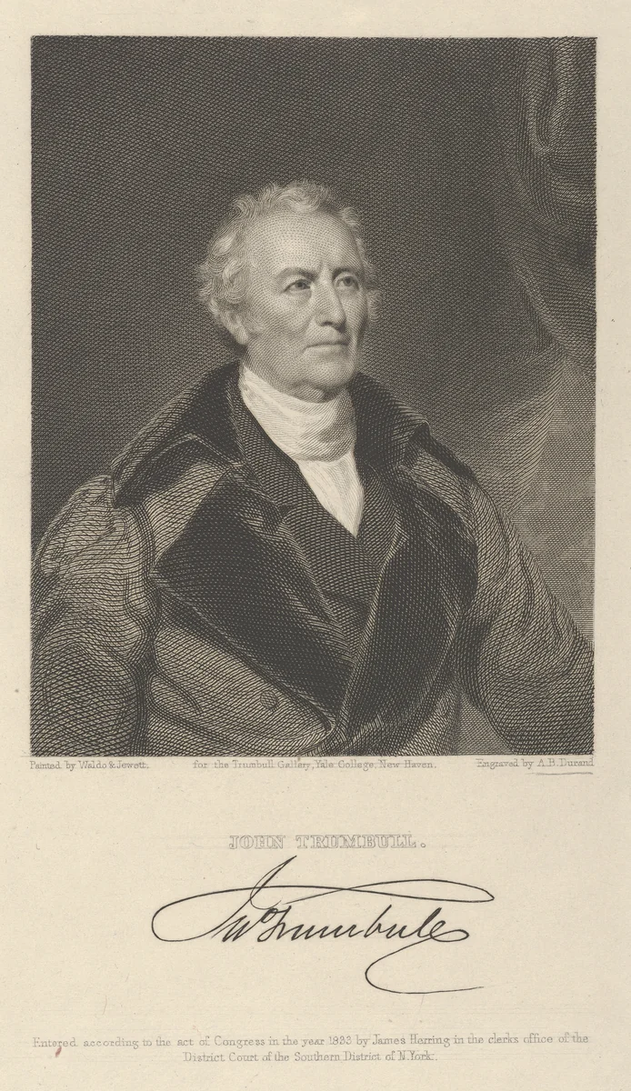 John Trumbull by Asher Brown Durand, print, 1833