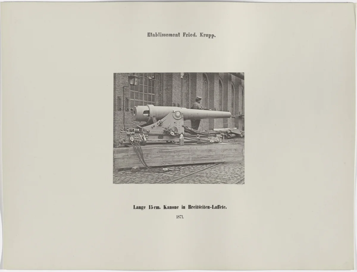 Lange 15 cm. Kanone in hoher Breitseiten-Laffete by Hugo van Werden, photograph, 1871