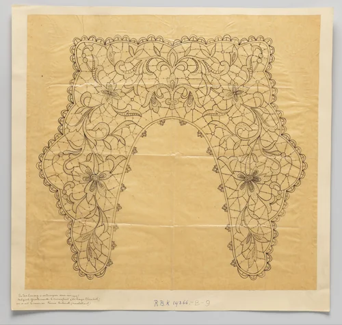 Naaldkantpatroon voor een kraag by Village Elisabeth, textile, 1915