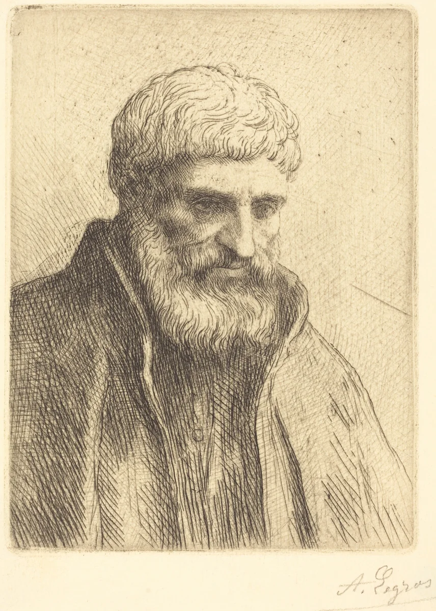 Study of an Old Man (Etude de vieillard) by Alphonse Legros, print, 1837-1911