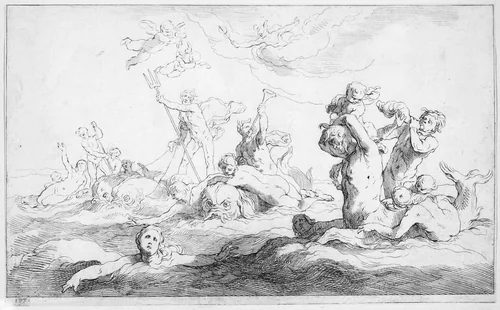 The Realm of Neptune, from "Drawing Book" by Frederick Bloemaert, print, 1650-1656