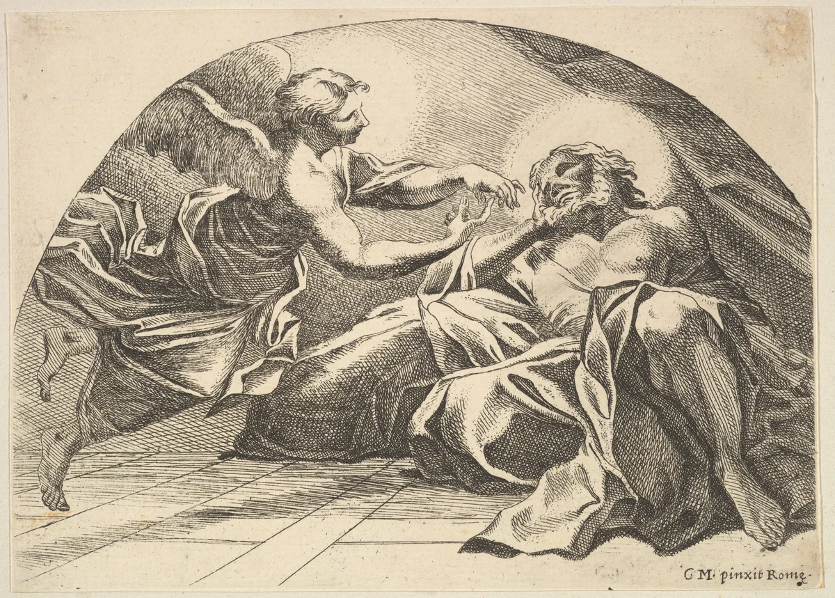 Angel appearing to Peter in Prison by Robert van Audenaerde, print, 1680-1743