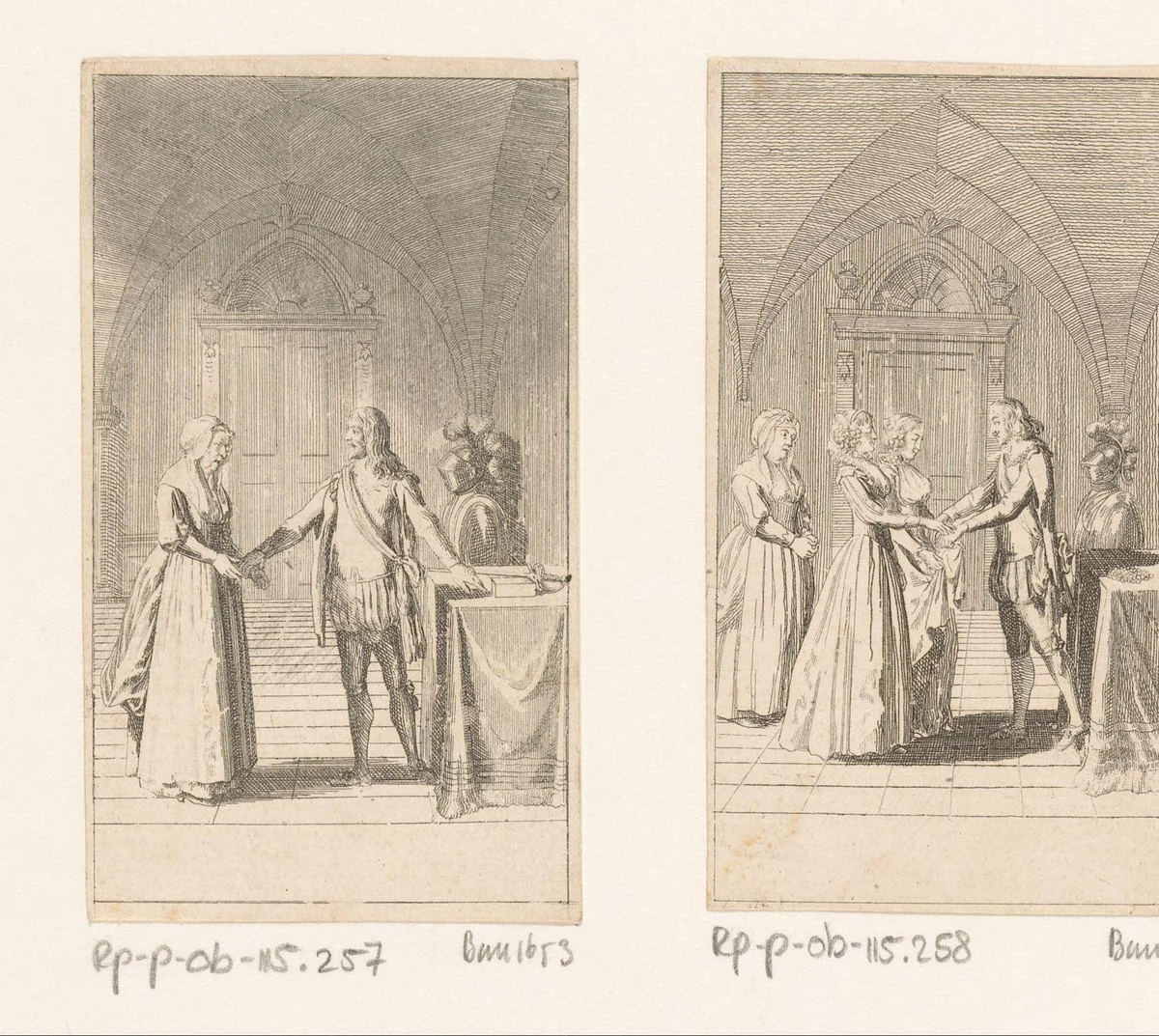 Pierre Terrail de Bayard bedankt de waardin voor haar goede zorg by Daniel Nikolaus Chodowiecki, print, 1793