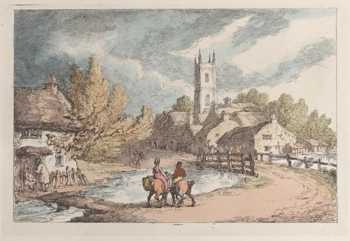 Near Helston, Cornwall, from "Views in Cornwall" by Thomas Rowlandson, print, 1812