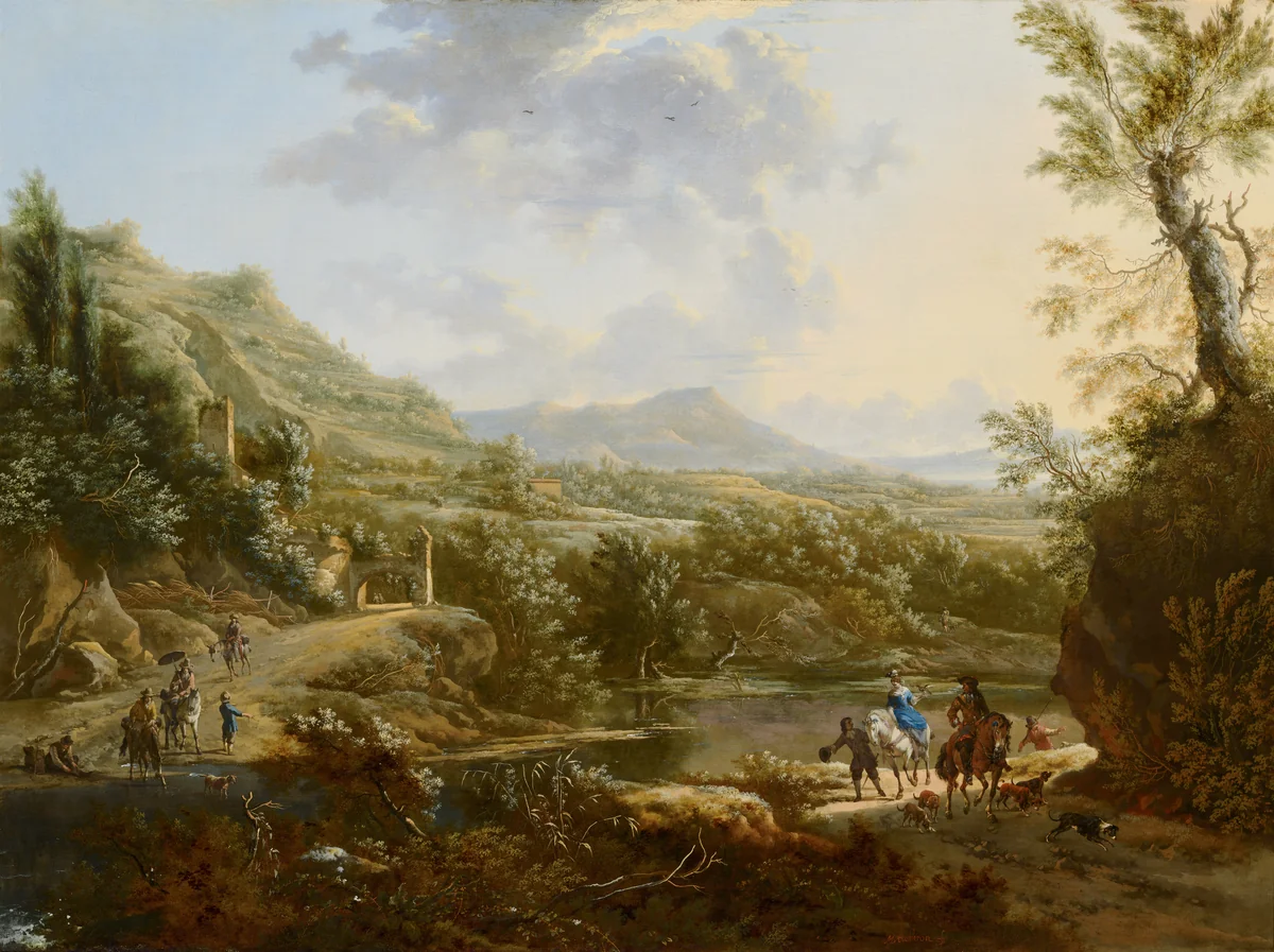 Italian Landscape by Frederik de Moucheron
Johannes Lingelbach, painting, 1670