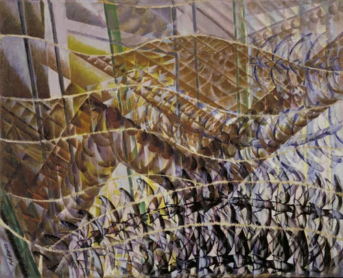 Swifts: Paths of Movement + Dynamic Sequences by Giacomo Balla, painting, 1913