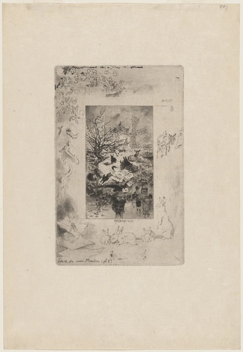 Title Page by Félix-Hilaire Buhot, print, 1847-1898