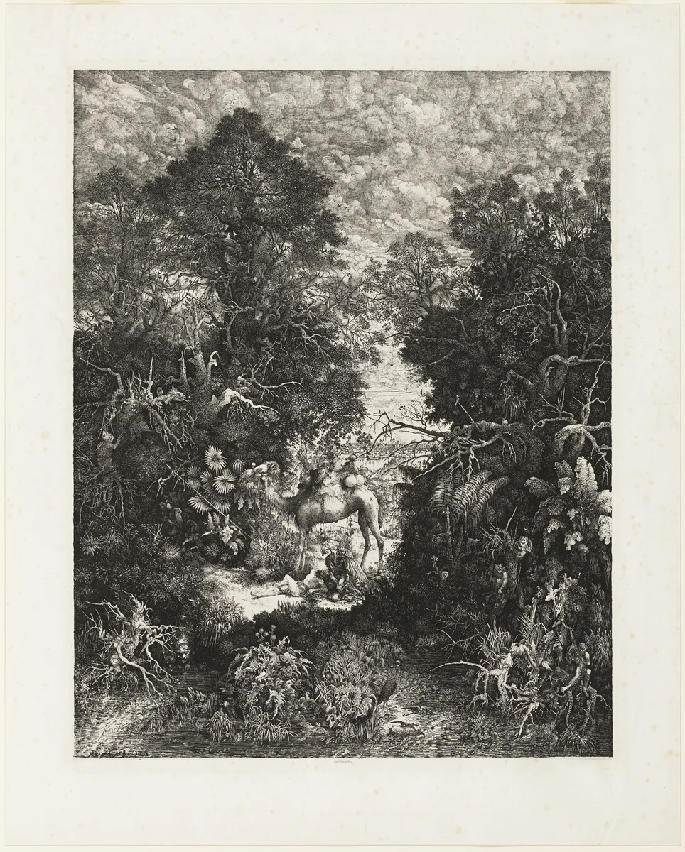 The Good Samaritan by Rodolphe Bresdin, print, 1861