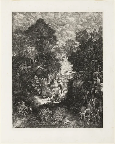 The Good Samaritan by Rodolphe Bresdin, print, 1861