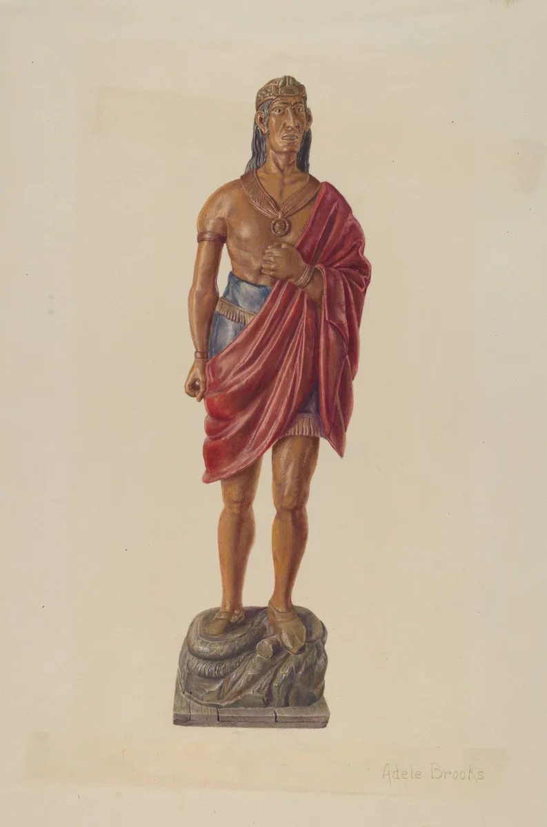 Cigar Store Indian by Adele Brooks, index of american design, 1935-1942