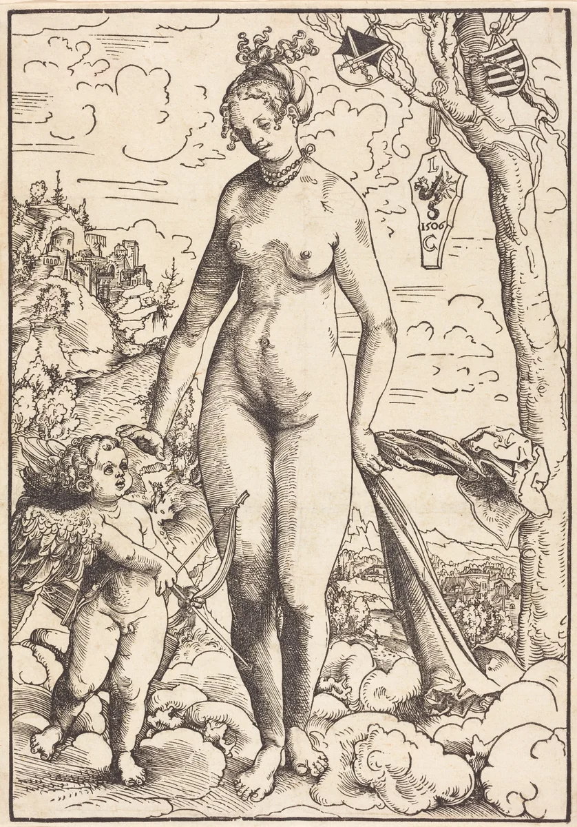 Venus and Cupid by Lucas Cranach, print, 1506-1509