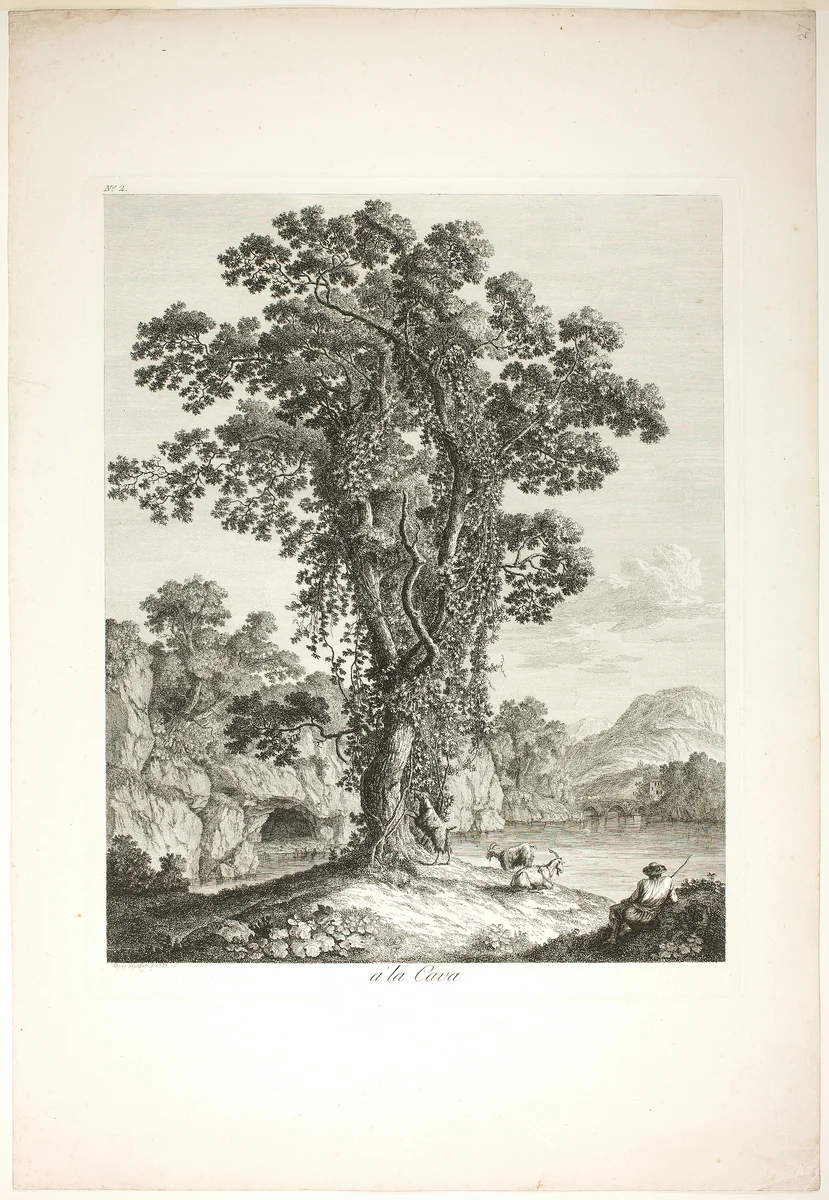 Near la Cava, from Suite de IV Vues Dessinées Dans le Roiaume de Naples by Jacob Philipp Hackert, print, 1779