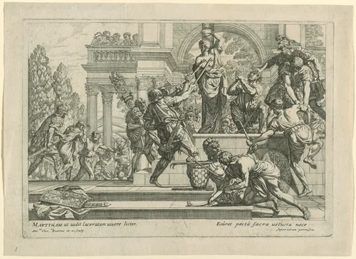 Martyrdom of Saint Martina by Antonio Gherardi, print, 1660-1670