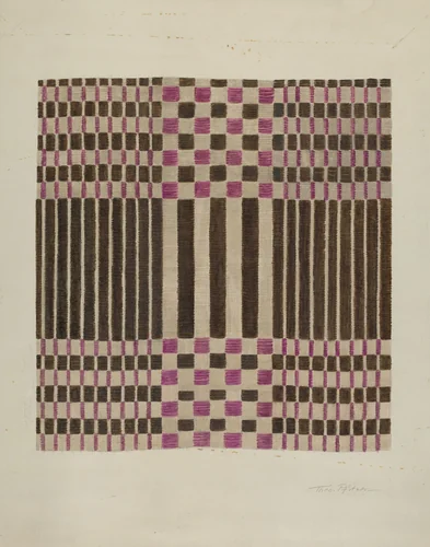 Woven Coverlet by Theodore Pfitzer, index of american design, 1937