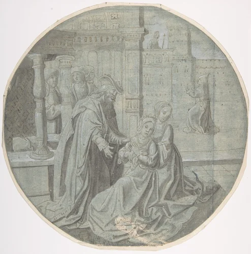 Queen Esther hears of the Decree against the Jews. by Pseudo-Aert Ortkens, drawing, 1500-1540