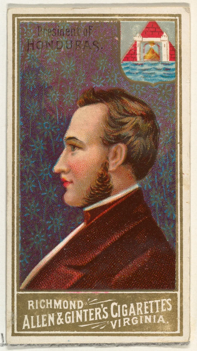 President of Honduras, from World's Sovereigns series (N34) for Allen & Ginter Cigarettes by Allen & Ginter, print, 1889