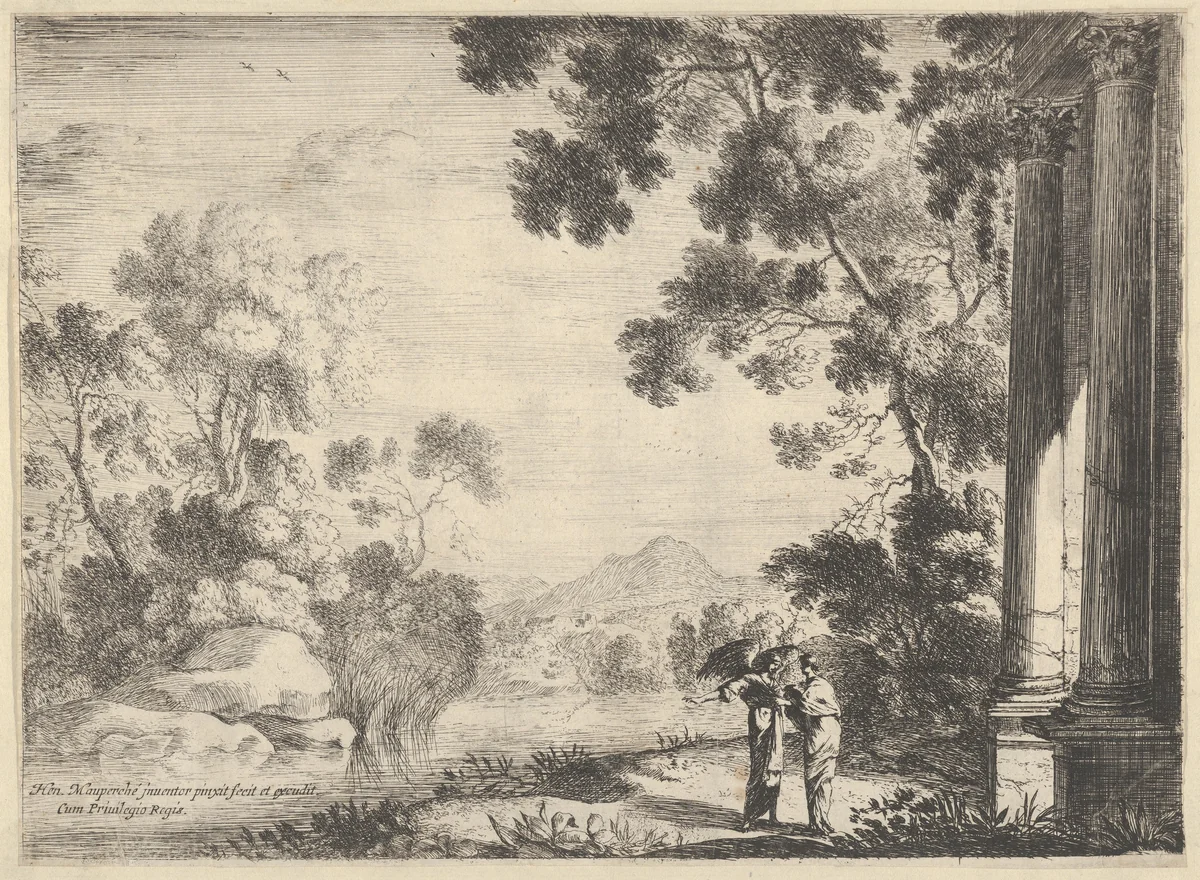 The Angel Advises Tobie (L'Ange conseillant Tobie) by Henri Mauperché, print, 1625-1685