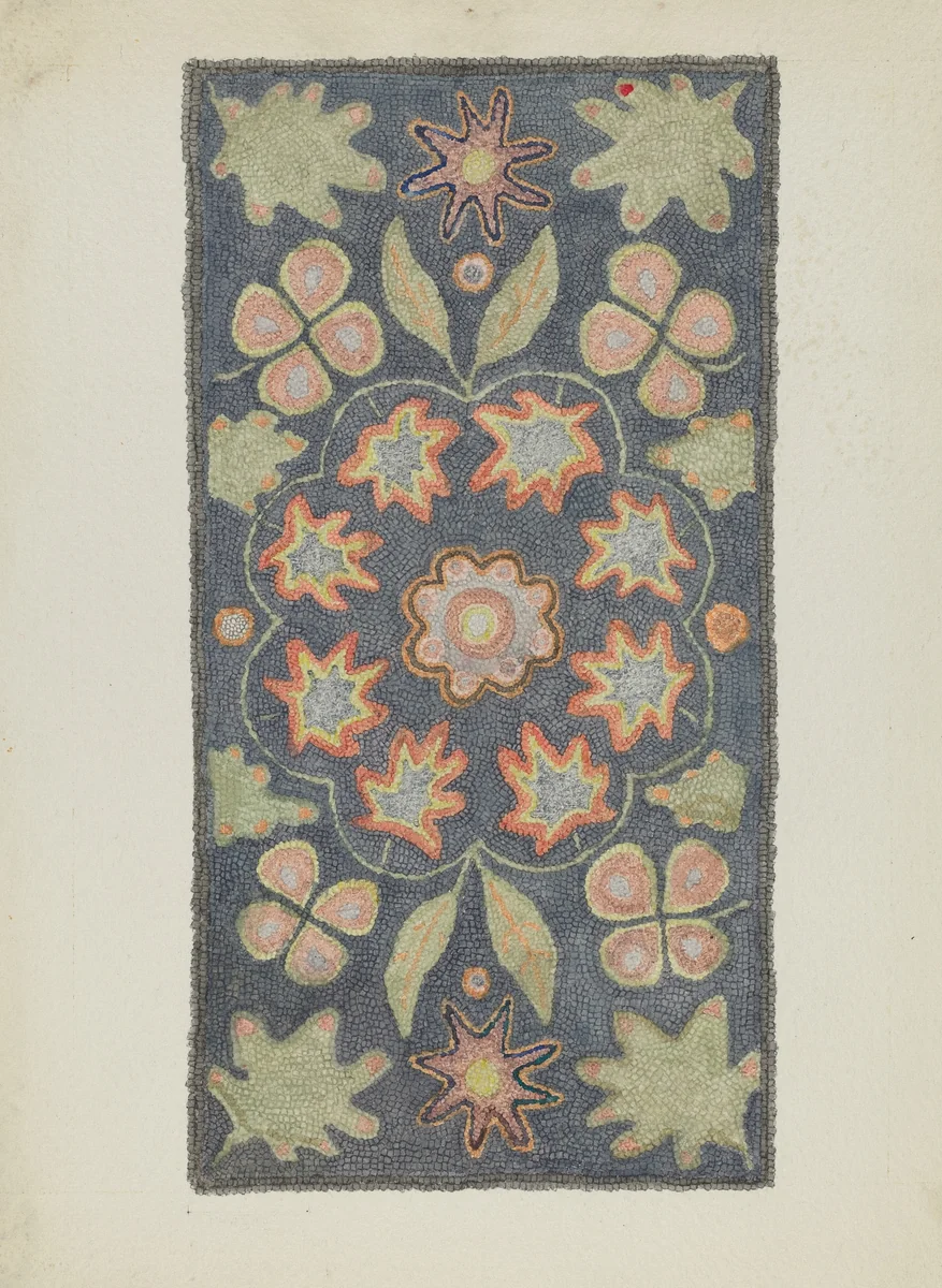 Hooked Rug by Dorothy Lacey, index of american design, 1935-1942