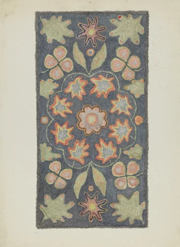Hooked Rug by Dorothy Lacey, index of american design, 1935-1942