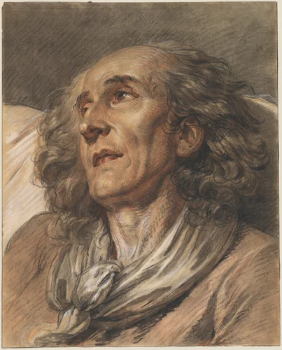 Bust of an Old Man by Jean-Baptiste Greuze, drawing, 1763