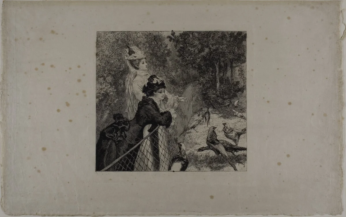 At the Zoological Gardens, second plate by Felix Bracquemond, print, 1873