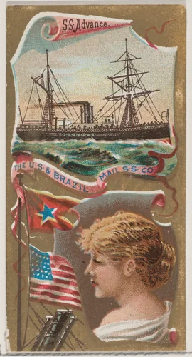 Steamship Advance, The U.S. and Brazil Mail Steamship Company, from the Ocean and River Steamers series (N83) for Duke brand cigarettes by W. Duke, Sons & Co., print, 1887