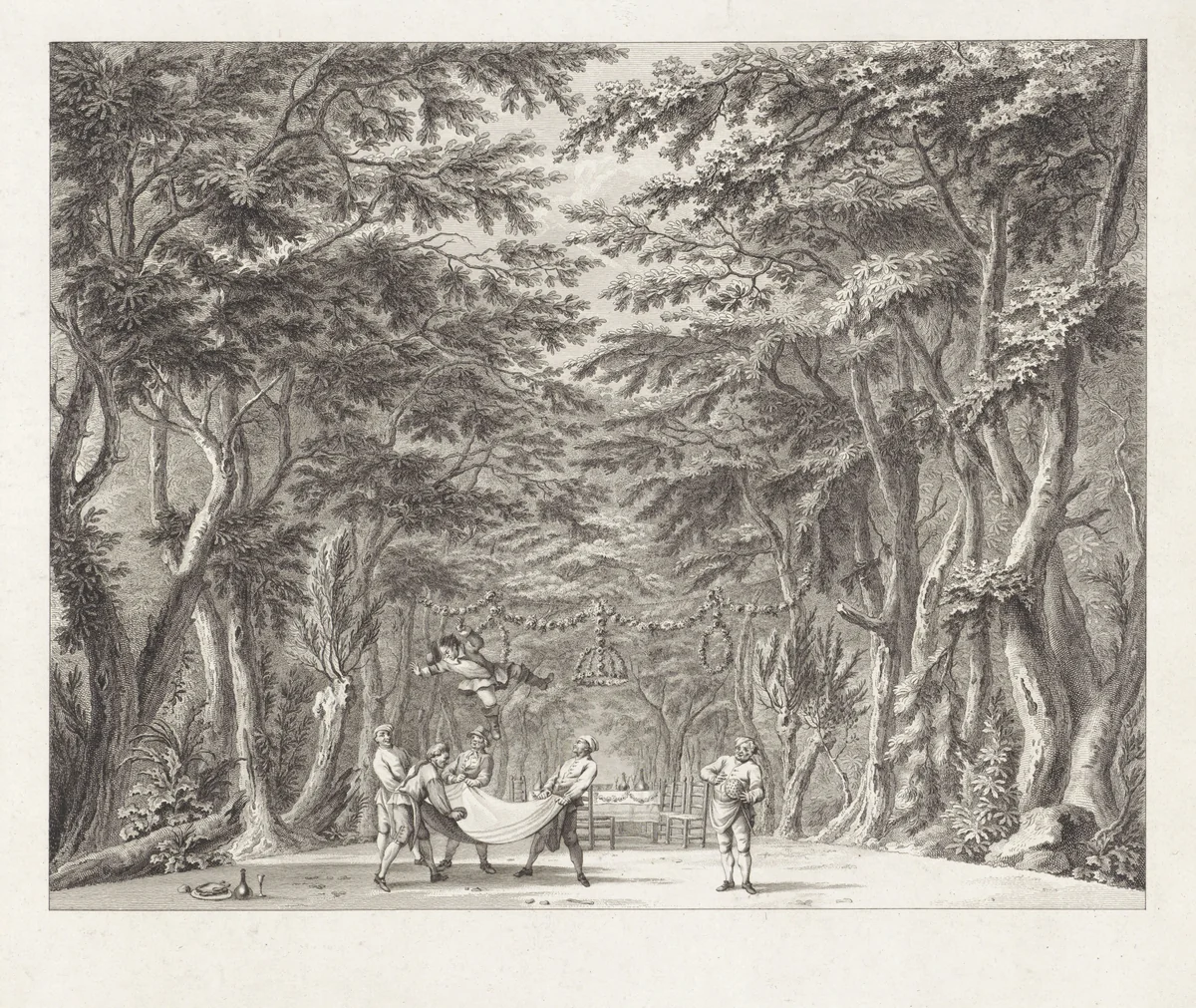 Toneeldecor: Het Bosch by Reinier Vinkeles, print, 1776