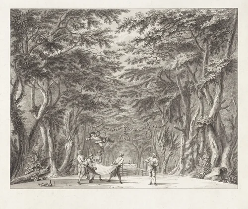 Toneeldecor: Het Bosch by Reinier Vinkeles, print, 1776
